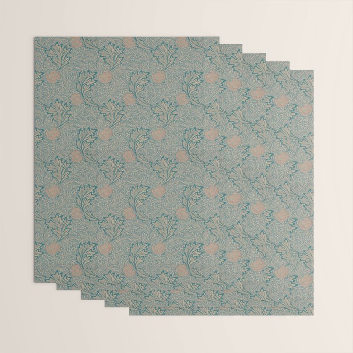 William Morris Apple Indigo Antique Gold Pattern Wrapping Paper Gallery Image 3