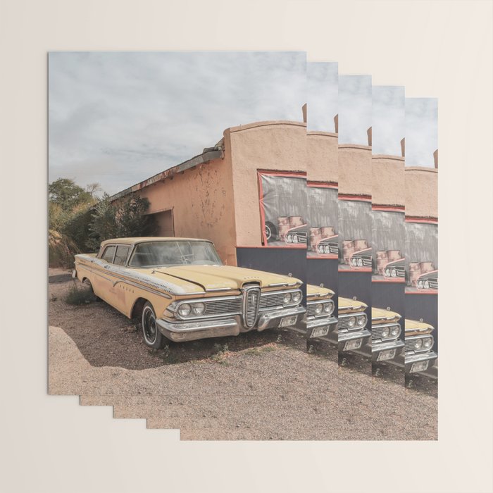 Vintage American Car Art Print | Famous Route 66 Scene Arizona Photo | USA Color Travel Photography Wrapping Paper Gallery Image 3