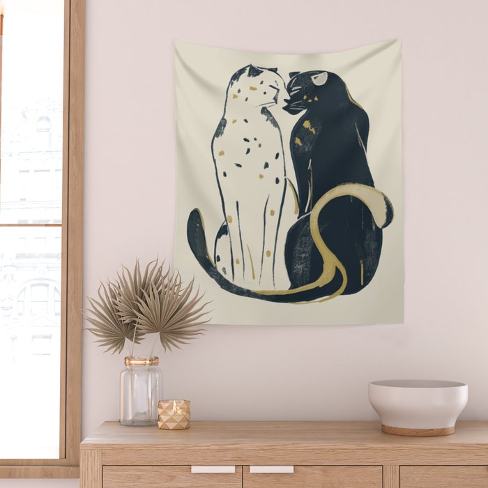 Two Cheetahs 3 Wall Tapestry Gallery Image 2