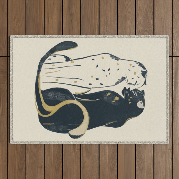 Two Cheetahs 3 Outdoor Rug Gallery Image 1