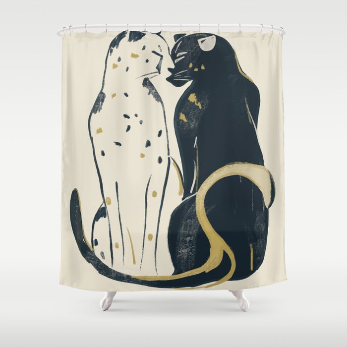 Two Cheetahs 3 Shower Curtain Gallery Image 1