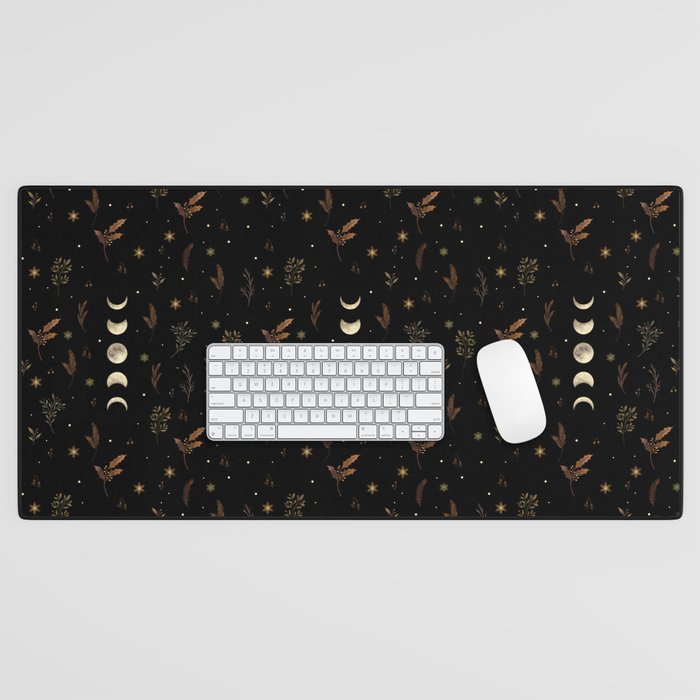 Moonlight Garden - Winter Brown Desk Mat Gallery Image 1