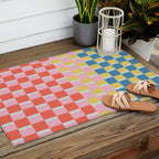 Colorful Checkerboard Outdoor Rug Gallery Image 2