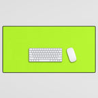 Solid Bright Green Yellow Neon Color Desk Mat Gallery Image 1