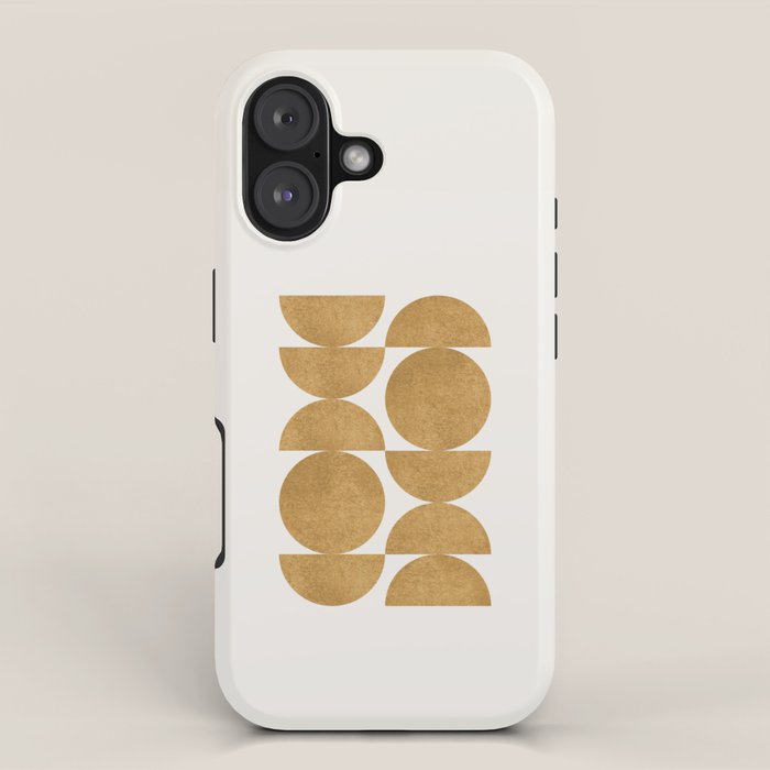Gold Retro Scandinavian - Mid Century Modern iPhone Case Gallery Image 1