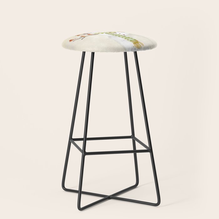 Snowman and Birds Stool Gallery Image 1