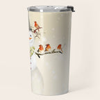 Snowman and Birds Travel Mug Gallery Image 2