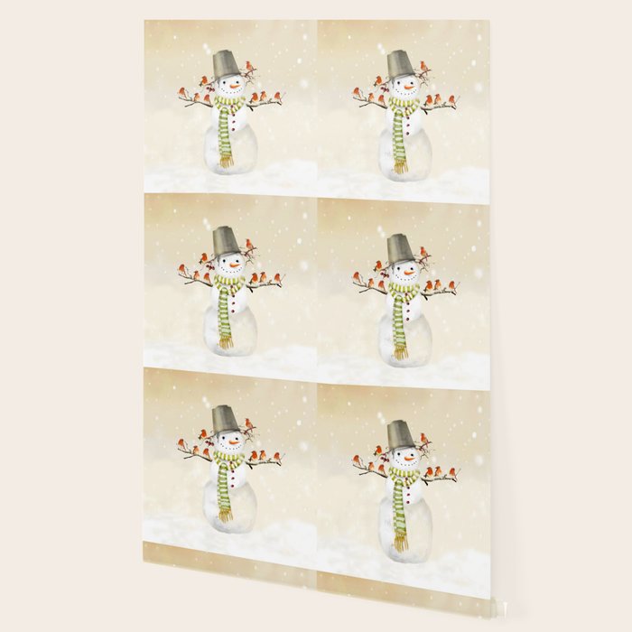 Snowman and Birds Wallpaper Gallery Image 2