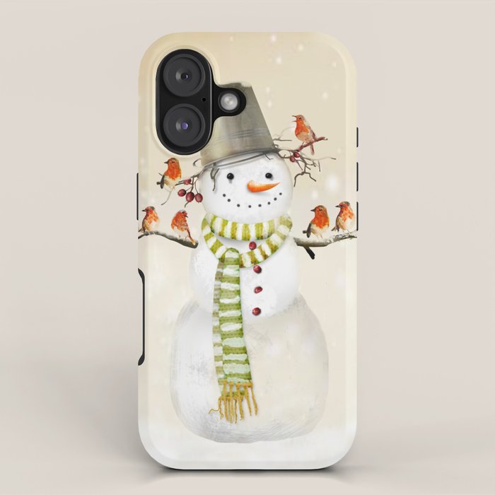 Snowman and Birds iPhone Case Gallery Image 1