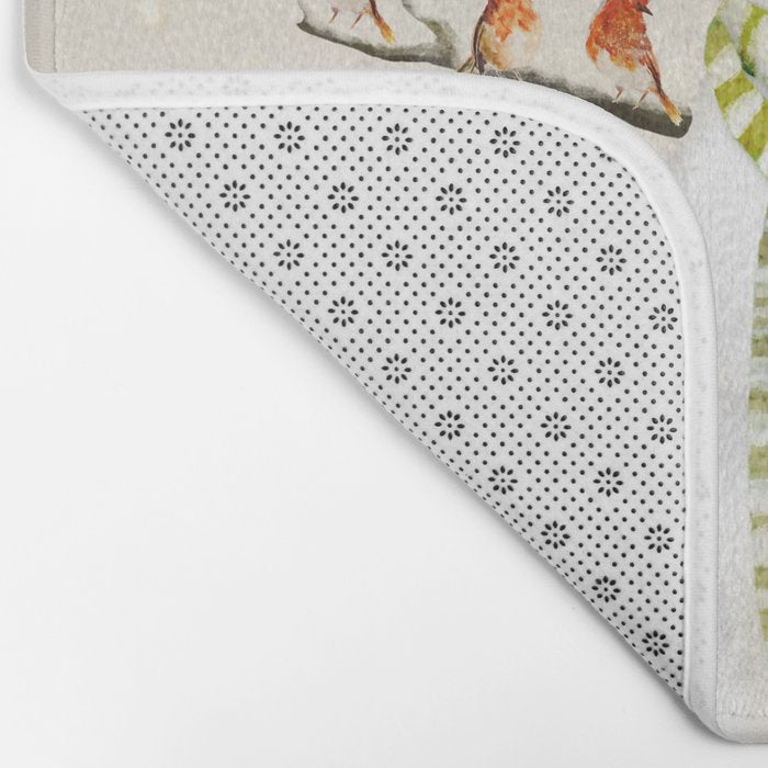 Snowman and Birds Bath Mat Gallery Image 2