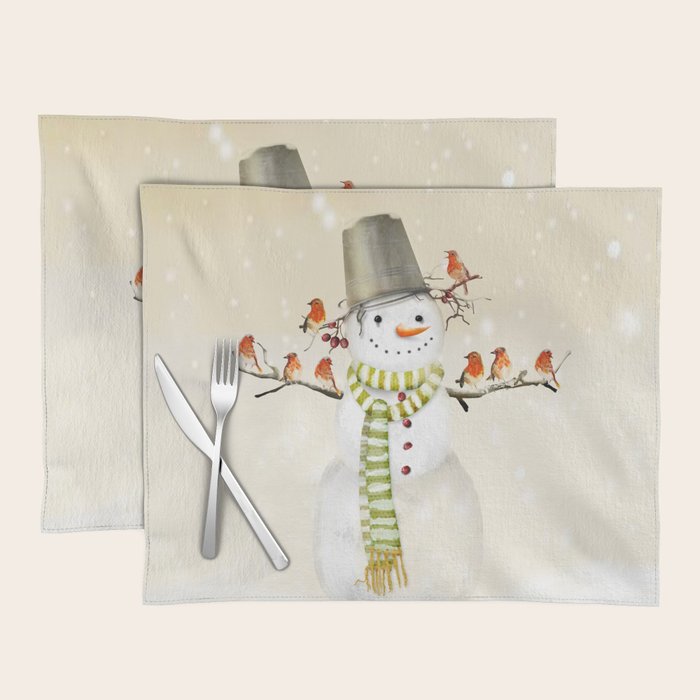 Snowman and Birds Placemat Gallery Image 1