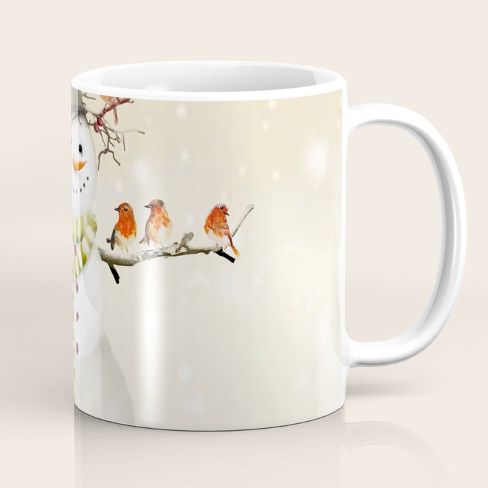 Snowman and Birds Coffee Mug Gallery Image 1