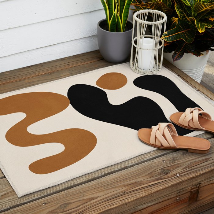 Abstract Art Minimal Shape 5 Outdoor Rug Gallery Image 2