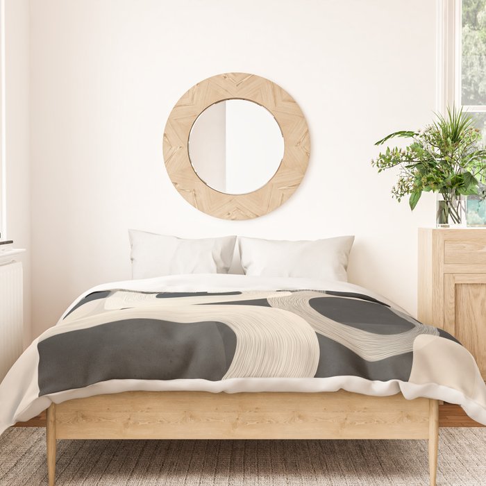 Soft Forms - Abstract Minimalist Line Art Duvet Cover Gallery Image 3