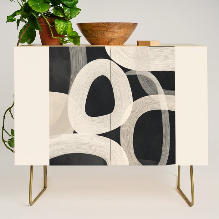 Soft Forms - Abstract Minimalist Line Art Credenza Gallery Image 1