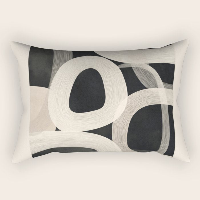 Soft Forms - Abstract Minimalist Line Art Rectangular Pillow Gallery Image 2