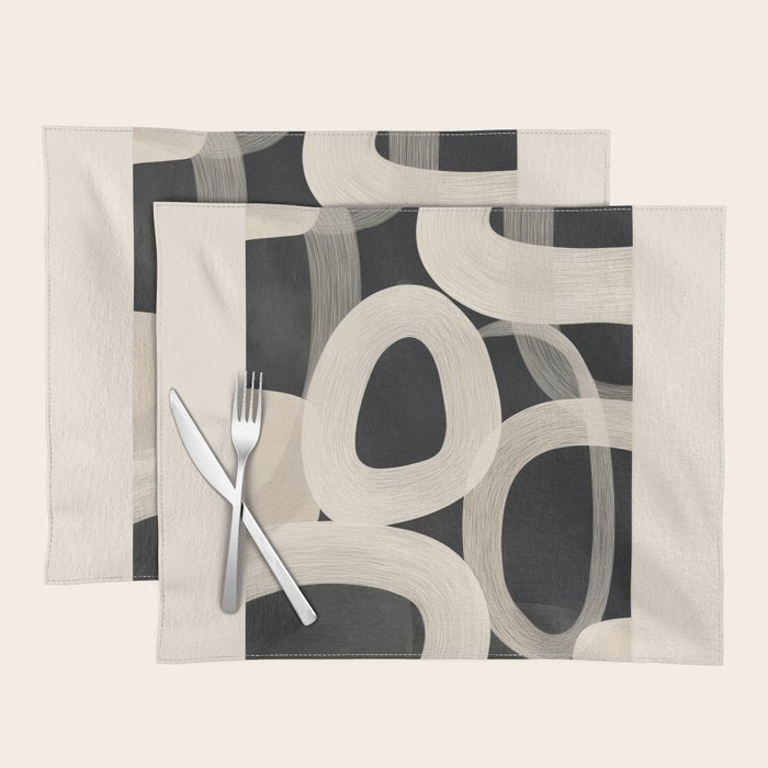 Soft Forms - Abstract Minimalist Line Art Placemat Gallery Image 1
