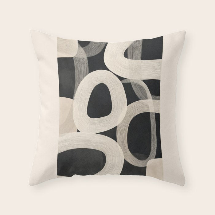 Soft Forms - Abstract Minimalist Line Art Throw Pillow Gallery Image 6