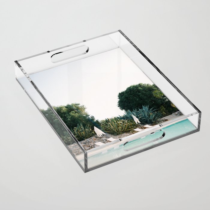 At the pool | Italy travel photography | Summer at the masseria | Ostuni Puglia Acrylic Tray Gallery Image 1