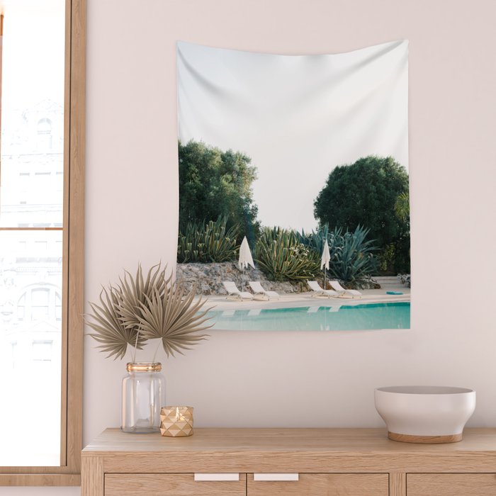 At the pool | Italy travel photography | Summer at the masseria | Ostuni Puglia Wall Tapestry Gallery Image 2