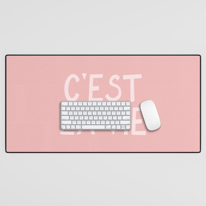 C'est La Vie French Pink Hand Lettering Desk Mat Gallery Image 1