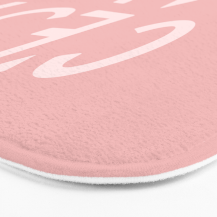 C'est La Vie French Pink Hand Lettering Bath Mat Gallery Image 3