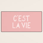 C'est La Vie French Pink Hand Lettering Desk Mat Gallery Image 3