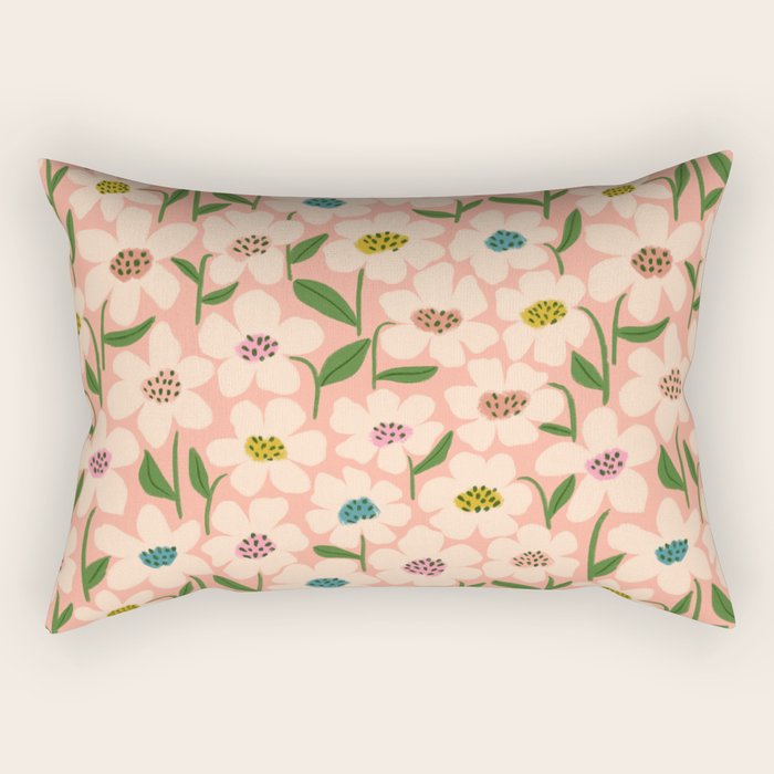 Blossom - Color fun Peach Rectangular Pillow Gallery Image 2