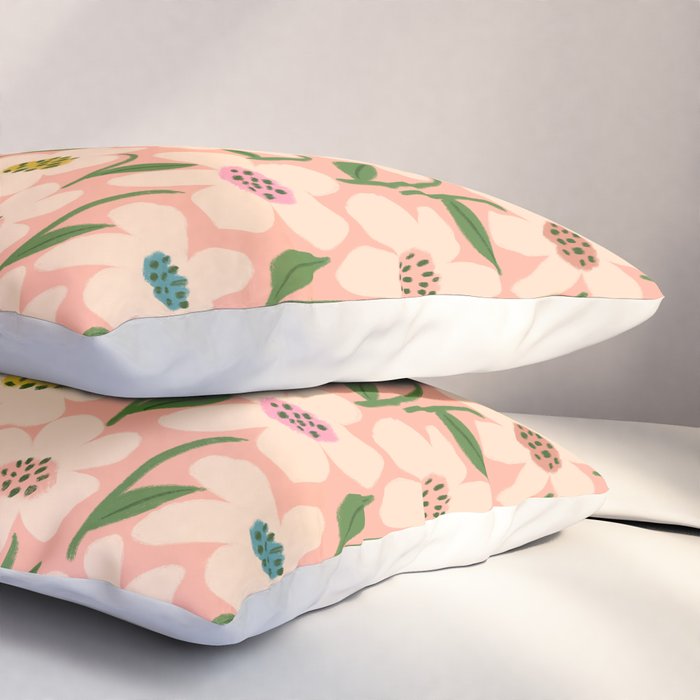 Blossom - Color fun Peach Pillow Sham Gallery Image 3
