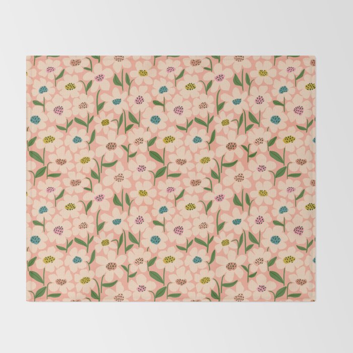 Blossom - Color fun Peach Throw Blanket Gallery Image 2