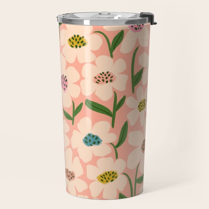 Blossom - Color fun Peach Travel Mug Gallery Image 2