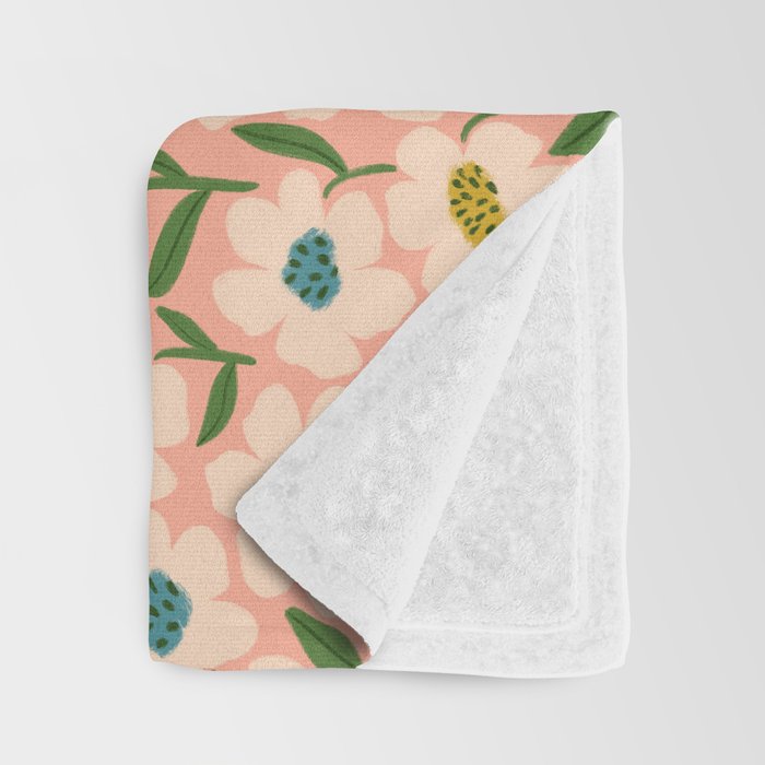 Blossom - Color fun Peach Throw Blanket Gallery Image 3