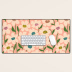 Blossom - Color fun Peach Desk Mat Gallery Image 1