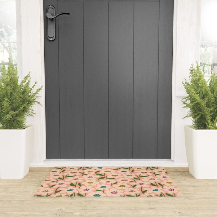 Blossom - Color fun Peach Welcome Mat Gallery Image 3