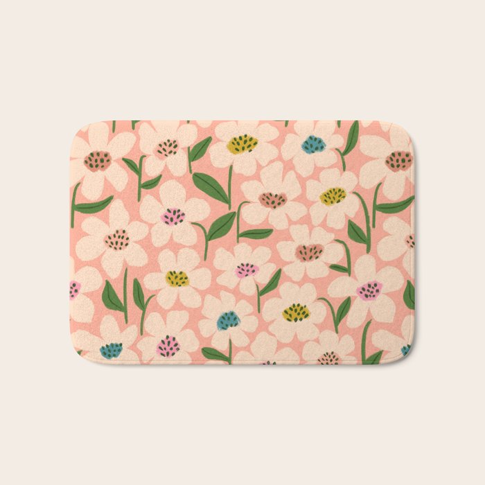 Blossom - Color fun Peach Bath Mat Gallery Image 1
