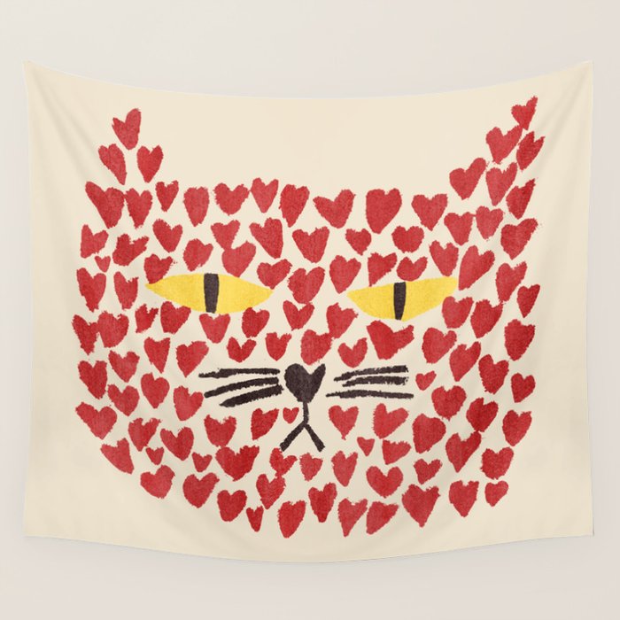 Love thy cat Wall Tapestry Gallery Image 1