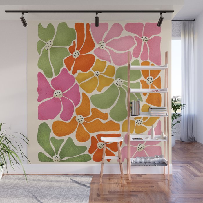70's Florals Wall Mural Gallery Image 1