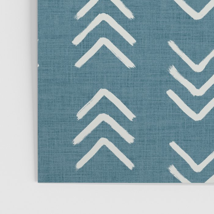 Muted teal and soft white ink brushed arrow heads pattern with textured background Poster Gallery Image 3