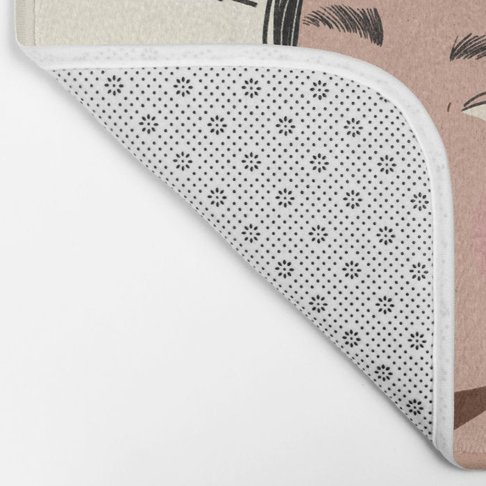 Black and White Woman Portrait  Bath Mat Gallery Image 2