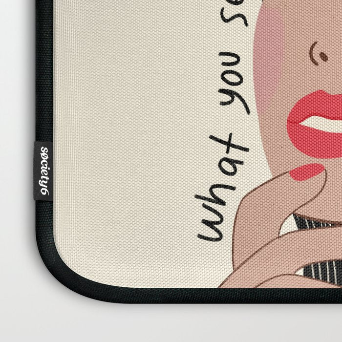 Black and White Woman Portrait  Laptop Sleeve Gallery Image 3