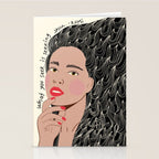 Black and White Woman Portrait  Stationery Card Gallery Image 2