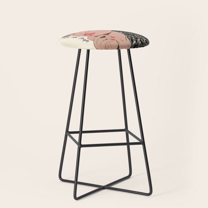 Black and White Woman Portrait  Stool Gallery Image 1