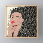 Black and White Woman Portrait  Mini Art Print Gallery Image 1