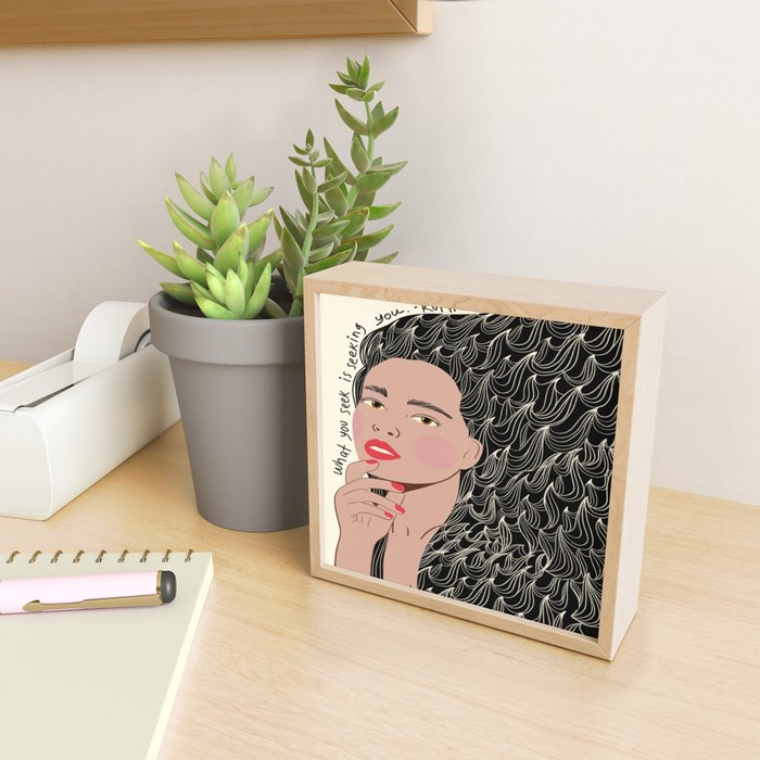 Black and White Woman Portrait  Mini Art Print Gallery Image 2