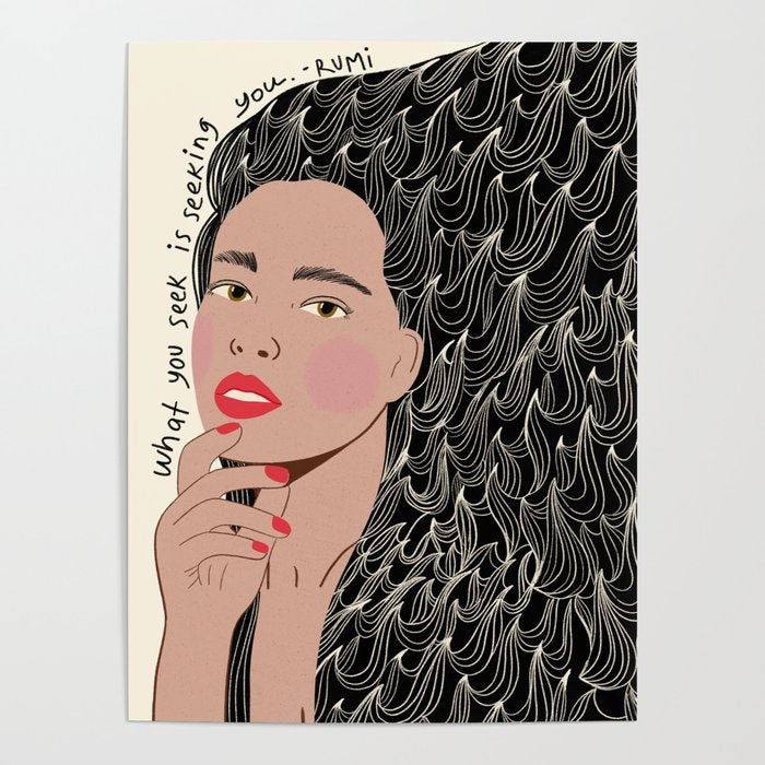 Black and White Woman Portrait  Poster Gallery Image 1