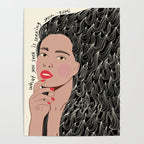 Black and White Woman Portrait  Poster Gallery Image 4