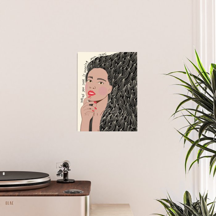 Black and White Woman Portrait  Poster Gallery Image 2