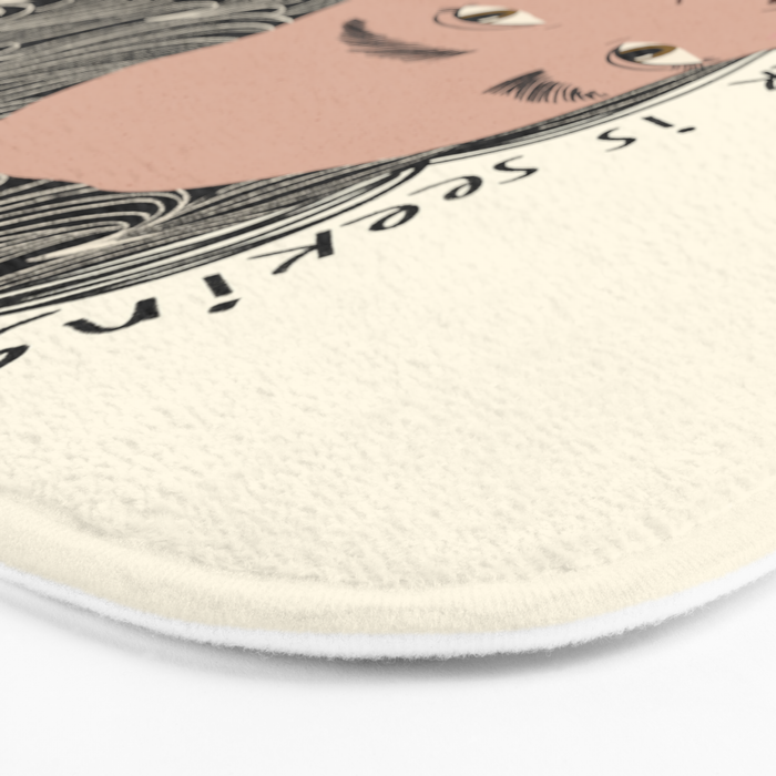 Black and White Woman Portrait  Bath Mat Gallery Image 3