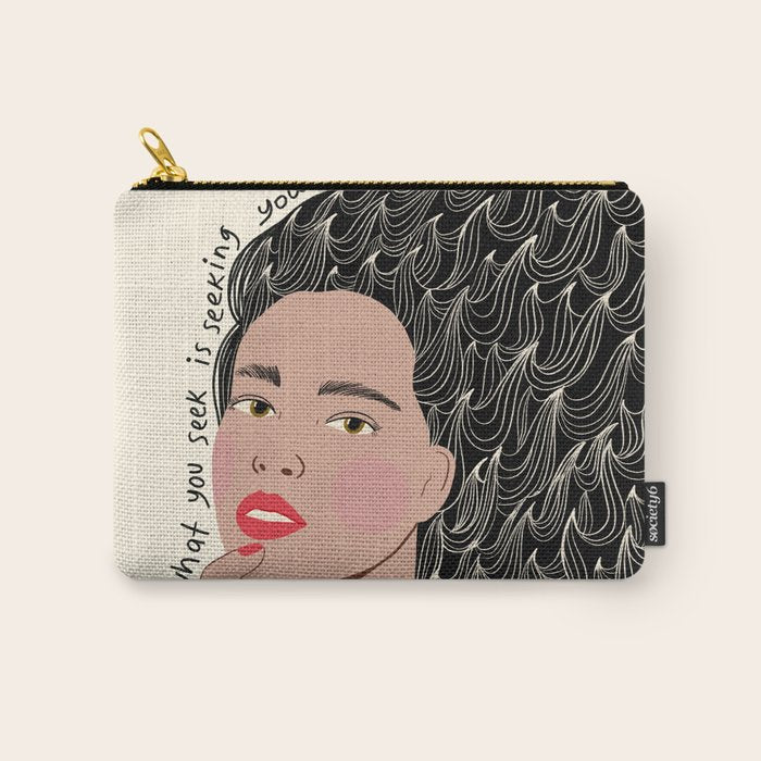 Black and White Woman Portrait  Carry All Pouch Gallery Image 1