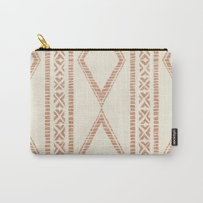 oceania diamond stripes - ginger on cream Carry All Pouch Gallery Image 1